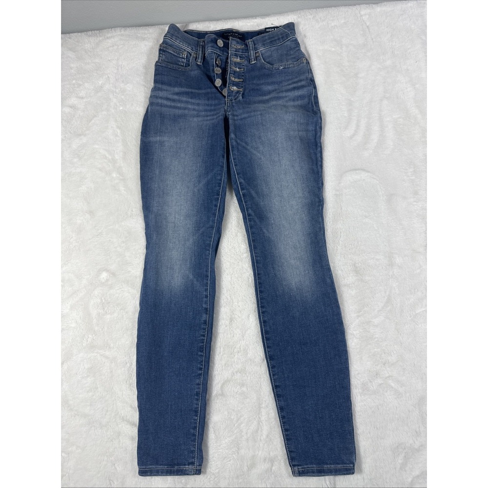 Lucky Brand Bridgette High Rise Skinny Jeans Blue Button Fly 0 25 7VD11461
